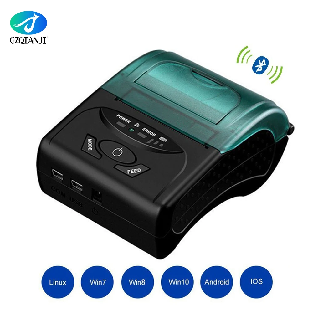 Мини Портативный USB термопринтер 58 мм Bluetooth POS чековый принтер штрих кода для iOS