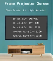 thinyou 60inch 72inch 84inch 100inch 120inch 43 wall mounted 4 5cm frame black crystal anti light material projector screen