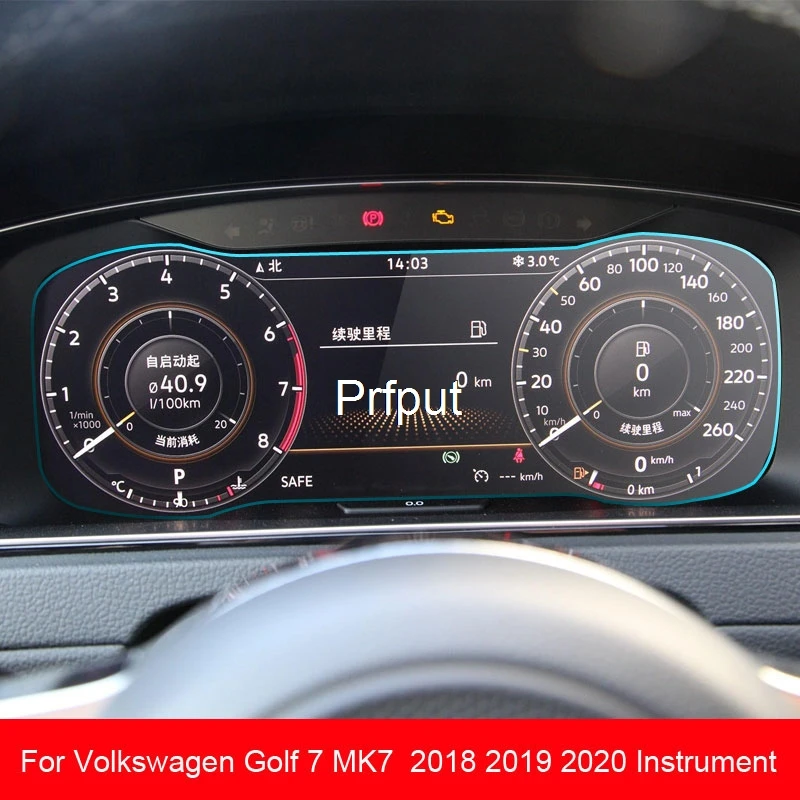 

Tempered glass protective film For Volkswagen Golf 7 MK7 2018 2019 2020 Automotive interior Instrument panel membrane