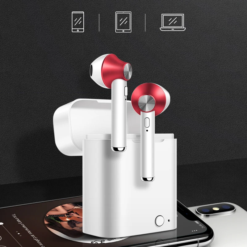 Наушники-вкладыши TWS с 5 0 Беспроводной Мини Bluetooth бинауральные вкладыши двойной Mic