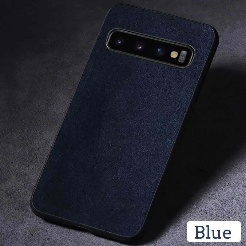 Blue Чехол для телефона для samsung Galaxy S10 S8 S9 Note 8, 9, 10, плюс S7 край A7 A8 J5 J6 J7 A70 A50 A40 замшевая кожаная накладка на заднюю панель телефона - Цвет: Blue