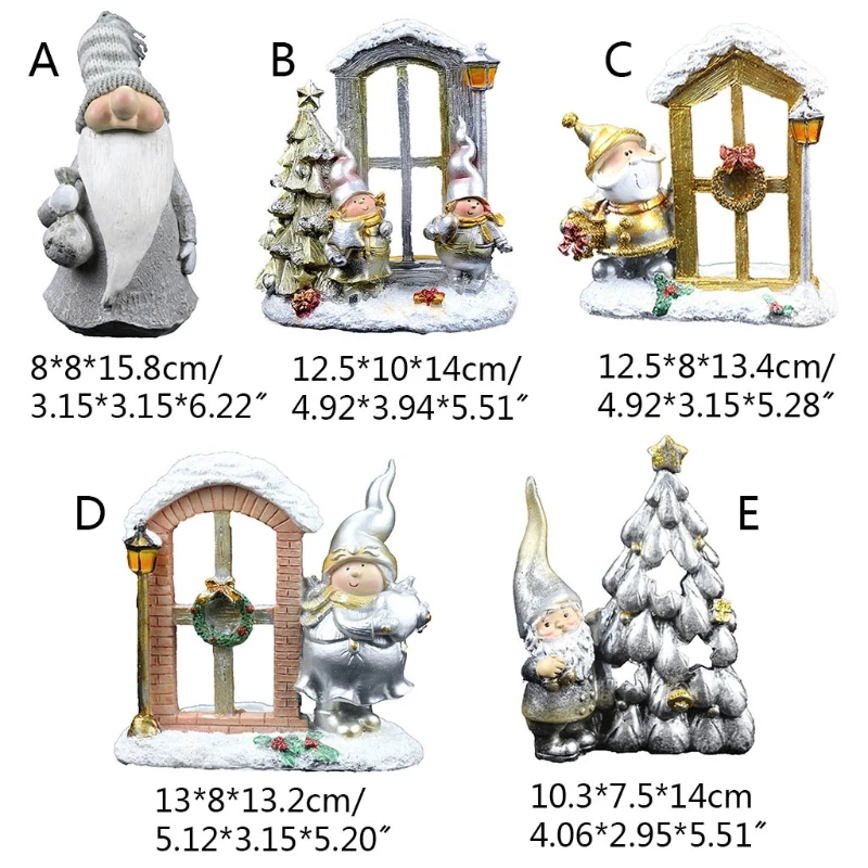 

Christmas Doll Tree Ornament Artificial Resin Desktop Decorations Statue Creative Home Furnishings Living Room Xmas Art DIY