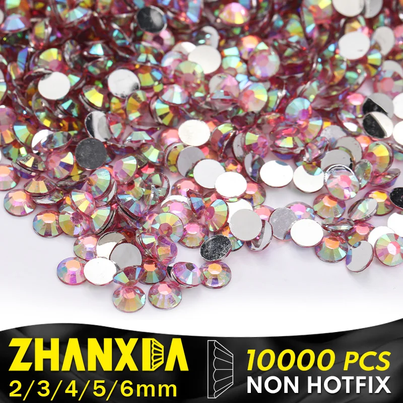 10000 темно-розовые стразы из смолы с плоской задней стороной драгоценные камни 3 4 5