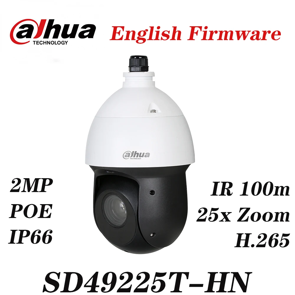 Dahua оригинальный SD49225T HN 2MP IR100M PTZ скоростной купол H.265 IP66 Поддержка PoE +