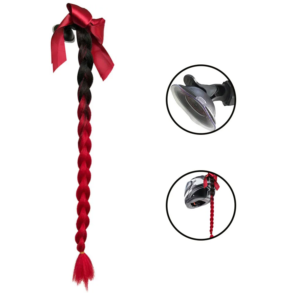 Шлем Мотоцикл Женский шлем косички твист присоска двойной конский хвост для