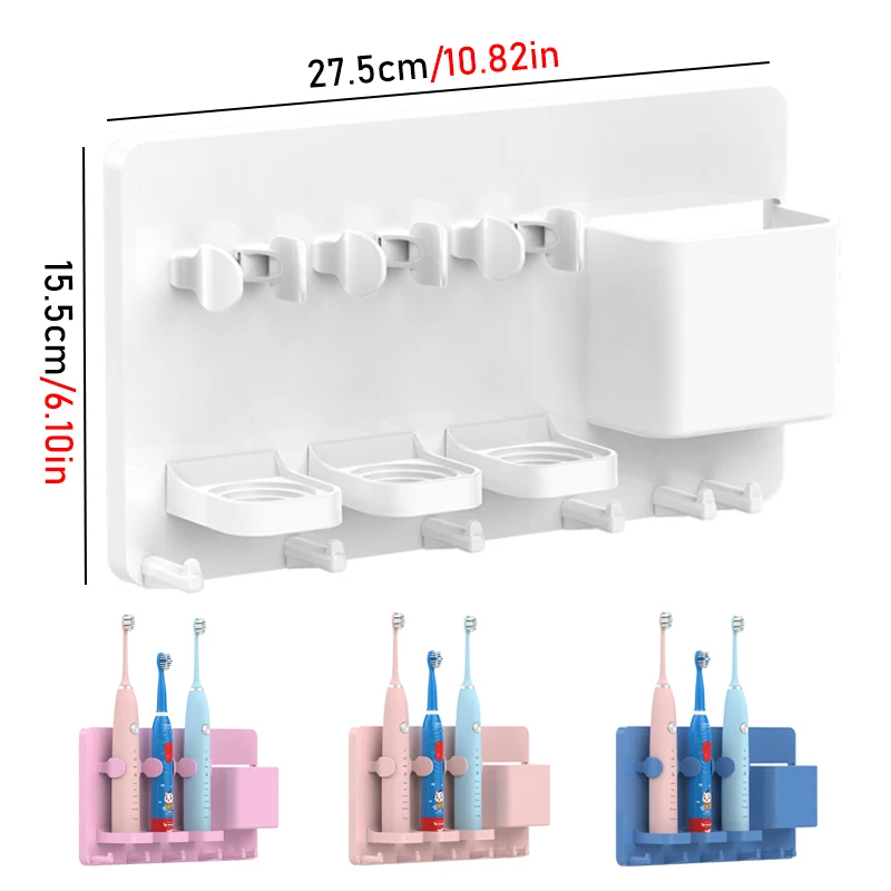 

Bathroom Storage Electric Toothbrush Holder Traceless Wall-Mount Keep Dry Toothbrush Stand Rack Bath Accessories