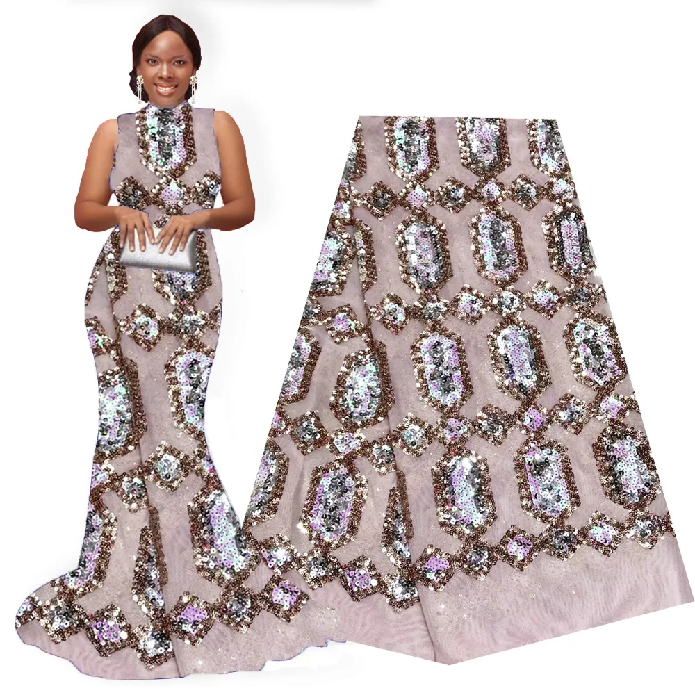 Нигерийские кружевные ткани 2020 высокое качество кружева с блестками Роскошные