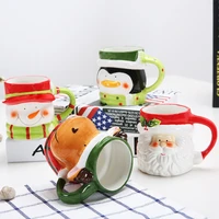 christmas ceramic funny mugs 3d animal coffee cups cartoon master teacup personalized gift office teaware water kungfu drinkware