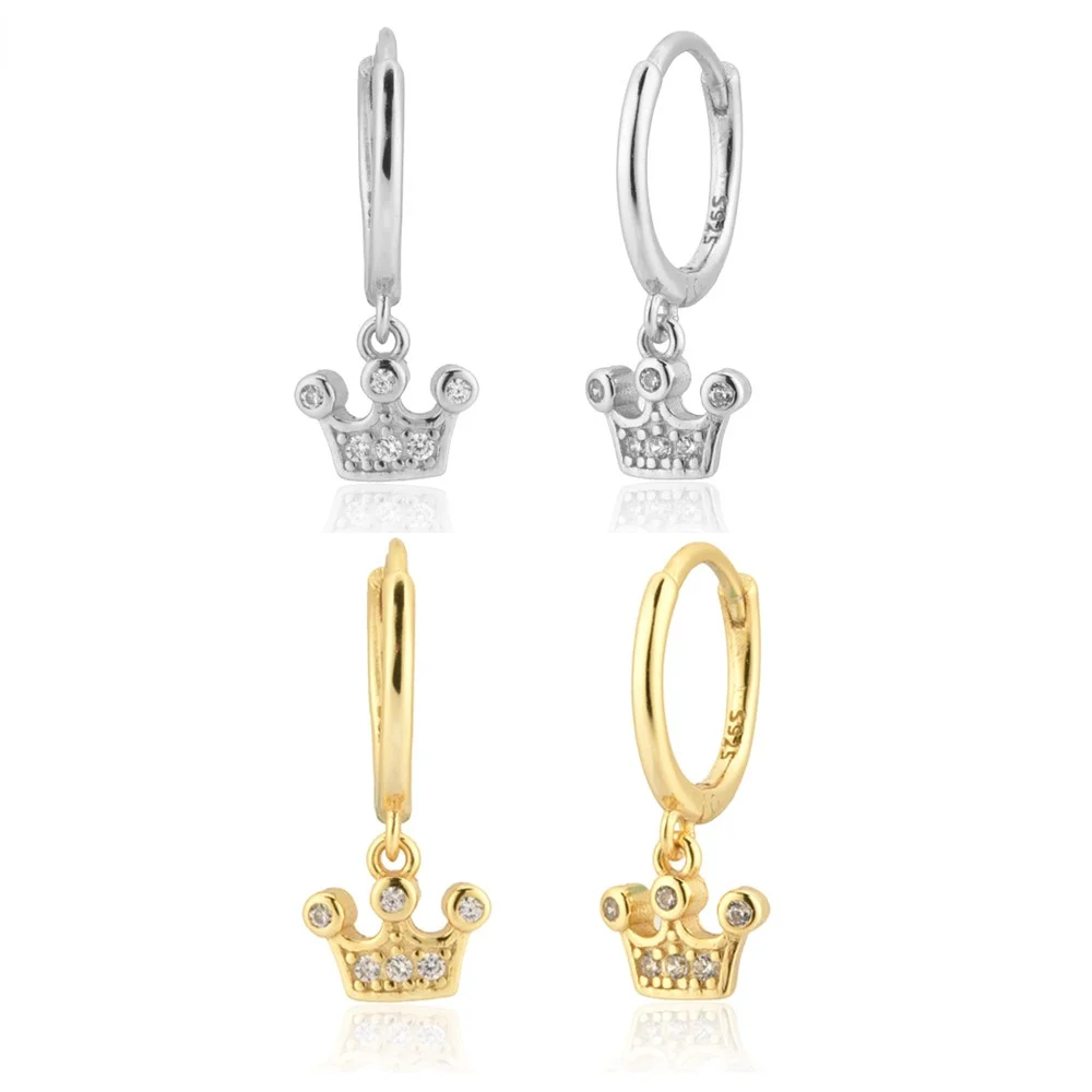 

ANDYWEN 200 New 925 Sterling Silver Gold Queen Pendiente Piercing Pendiente Luxury Fashion Round Piercing Jewelry 2020