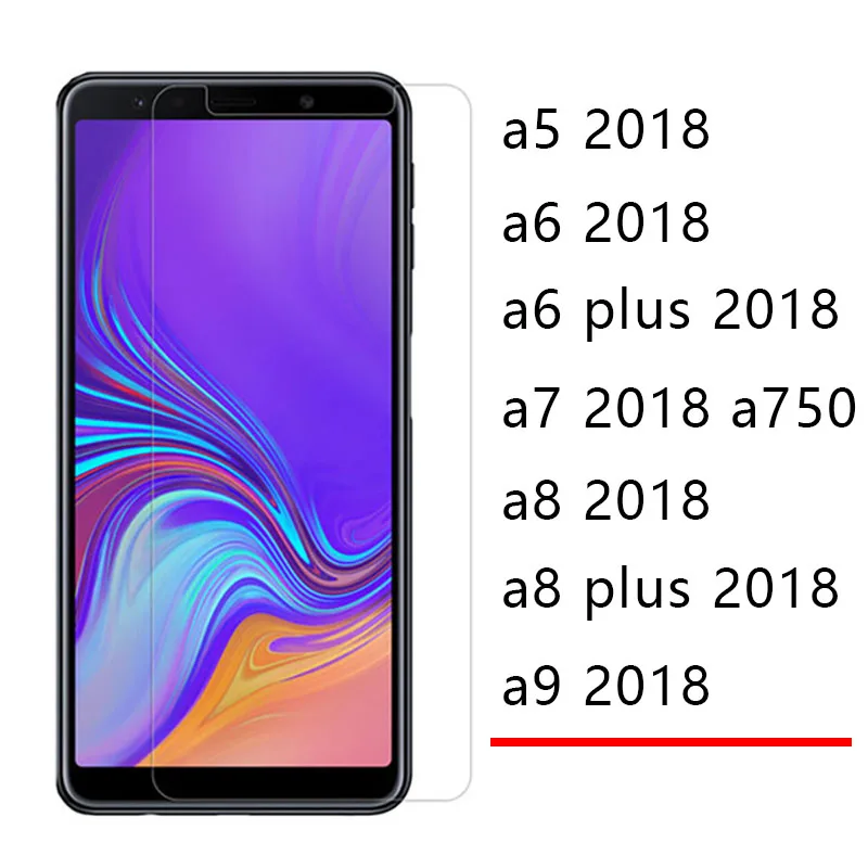 Tempered Glass for Samsung A9 A8 A7 A6 Plus A5 2018 Protective Glas Screen Protector Safety on Galaxy A 5 6 7 8 9 A6plus A72018 | Мобильные
