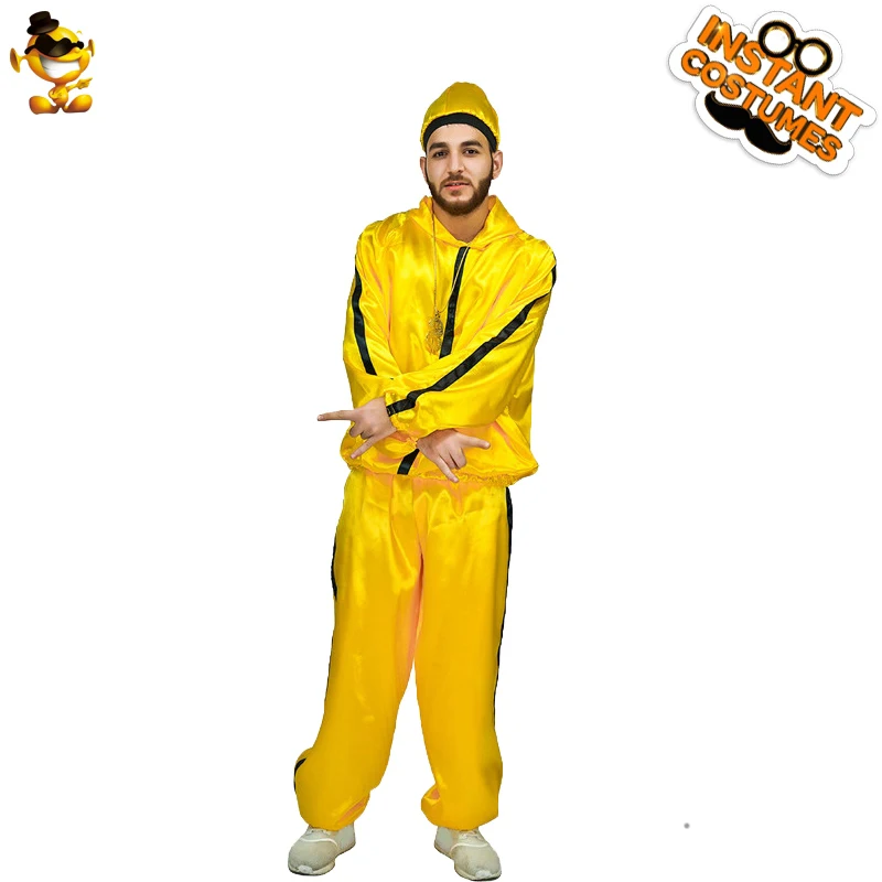 Мужской костюм в стиле хип-поп 70-х популярная Клубная одежда желтого цвета для
