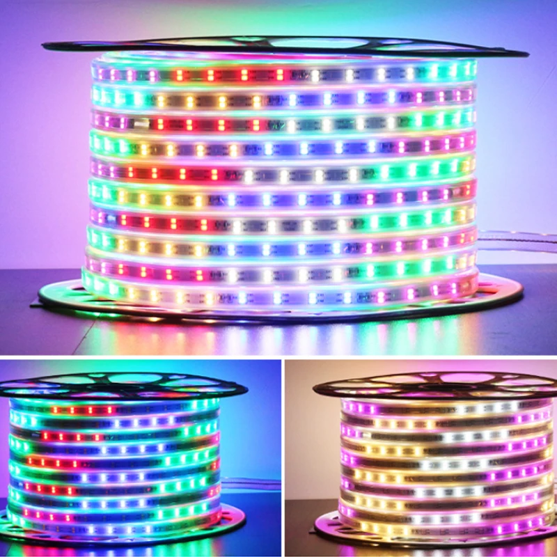 Светодиодный RGB светодиодный полосы светильник AC220V 1200 s/m Водонепроницаемый IP67
