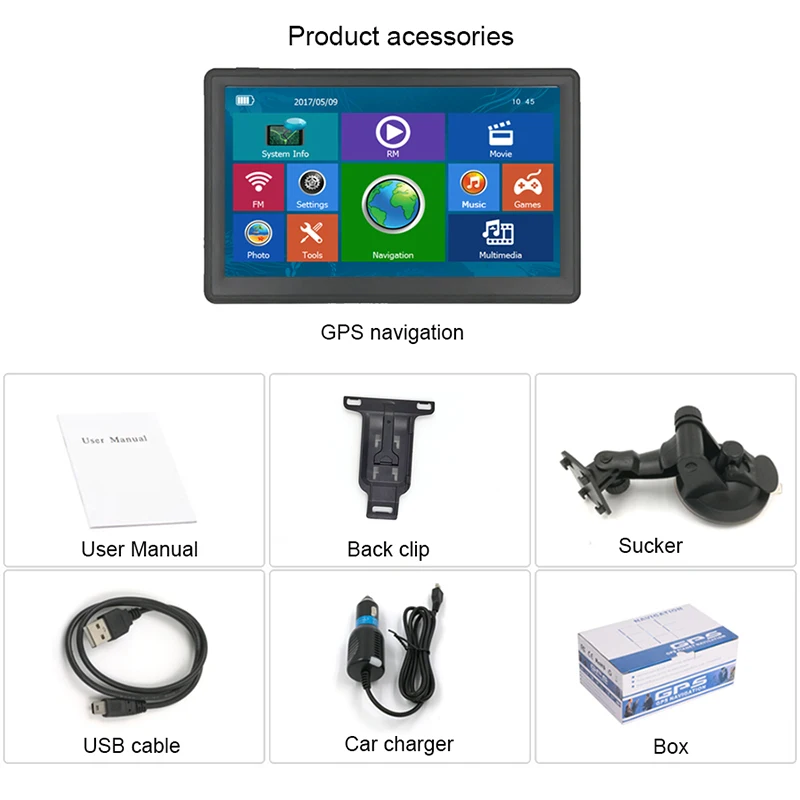 Автомобильный GPS-навигатор 7 дюймов HD FM 8 ГБ 256 м DDR 800*480 winCE 6 0 MTK Navitel последняя