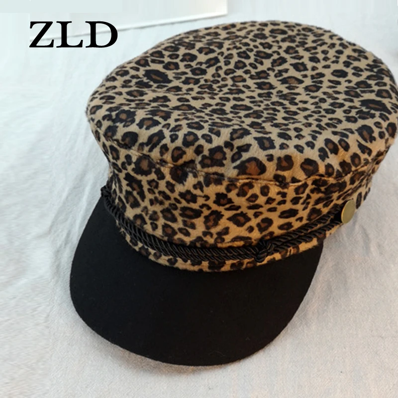 Модный Новый Винтажный Повседневный берет ZLD с леопардовым принтом сексуальная