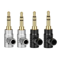 3 5mm stereo 3 pole headphone plug 90 degree right angle copper gold plated male adapter jack audio 3 5 hifi headset connector