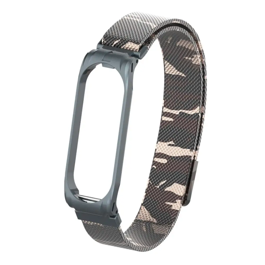 Camouflage Brown Сменный ремешок для наручных часов Xiaomi mi Band 3 4 красочные часы mi lanis из нержавеющей стали часы на магнитном ремешке браслет - Цвет: Camouflage Brown