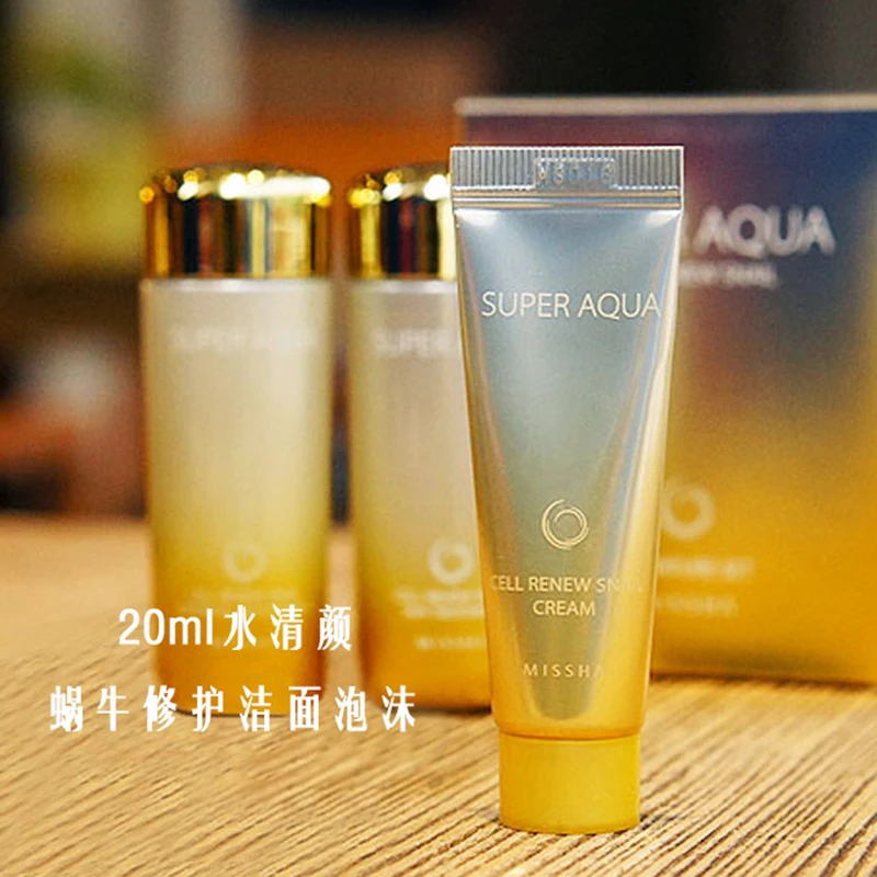 MISSHA Super Aqua Cell Renew Snail образец Размер 1 набор (очищающая пена 20 мл + лечение кожи 30