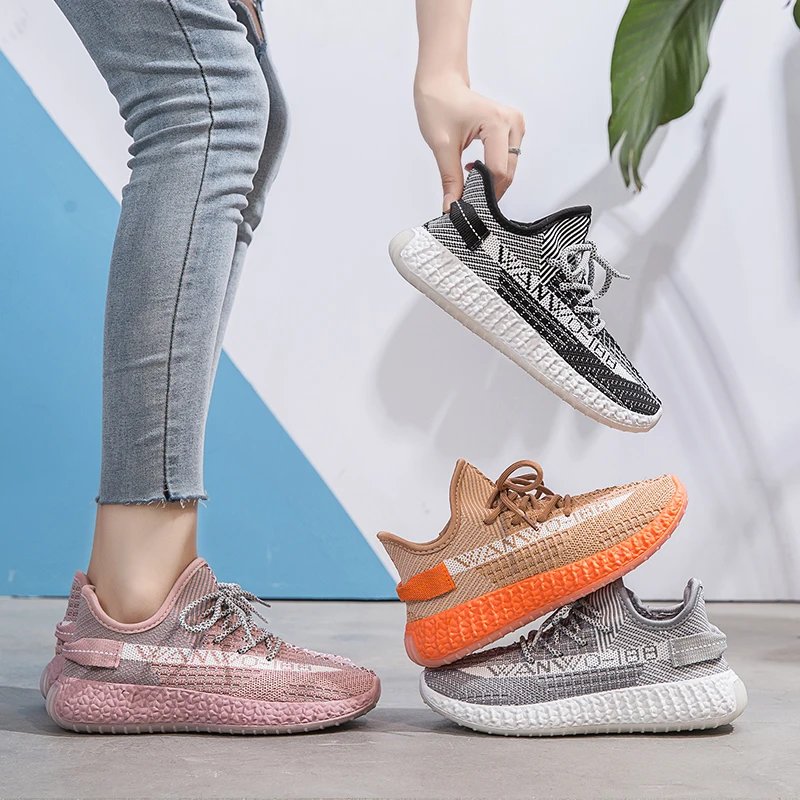 Кроссовки KATELVADI женские дышащие повседневная обувь на плоской подошве сетчатые