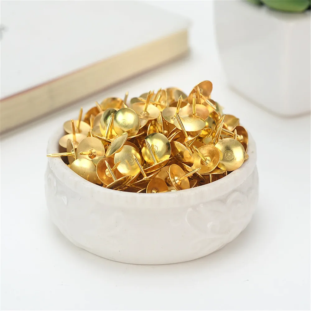 100 шт./кор. золото Цвет металлический Канцелярская кнопка доска объявлений