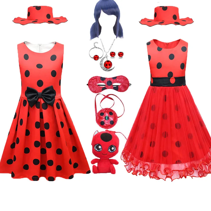 

Платье Reddy в горошек для девочек, детское летнее платье принцессы для Хэллоуина, одежда для маленьких девочек