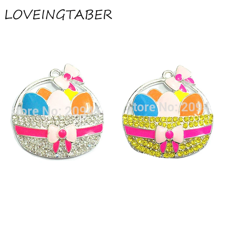 (Первый цвет) 40*36 мм 10 шт./лот Пасхальная прозрачная корзина с разноцветными