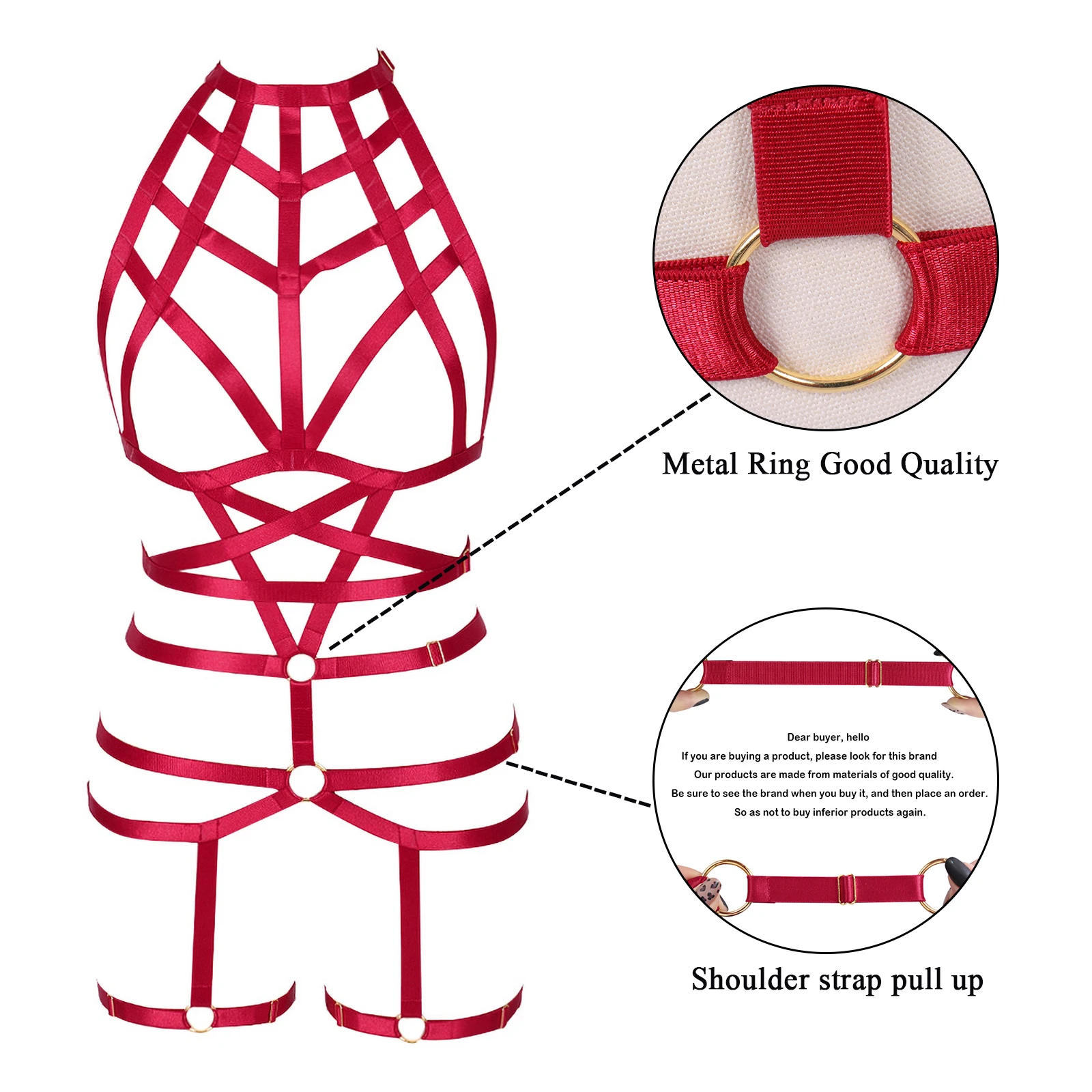 

Sexy Lingerie Set Plus Size Elastic Adjust Bra Women Body Bondage Cage Sculpting Harness Bdam Suspender Club Dance Rave