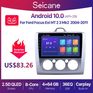 seicane 9 android 10 2 din qled car radio stereo head unit player for ford focus 2 exi mt 2004 2009 2010 2011 gps navigation free global shipping