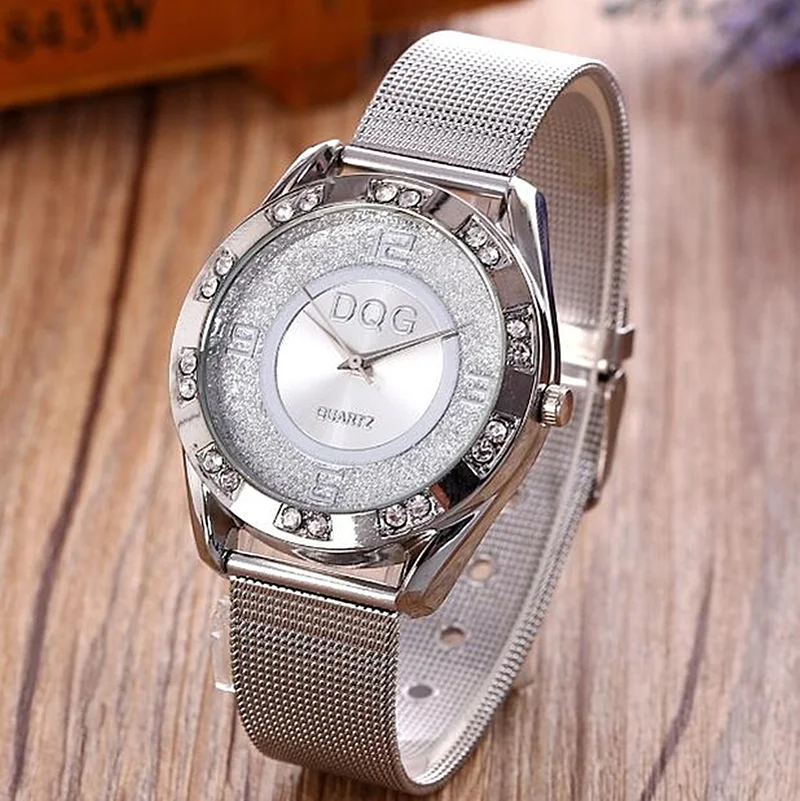 

Reloj Mujer 2021 New women watches Luxury Brand DQG Quartz Wristwatches Stainless Rhinestone Dress Watch women Zegarek damski