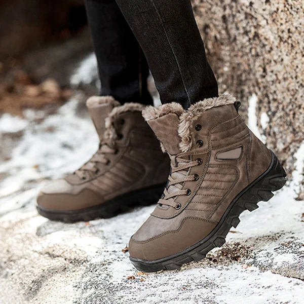 

Мужские ботинки из искусственной кожи, зимние Утепленные ботинки с хлопком, утепленные, мягкие, Нескользящие, для улицы, TY66