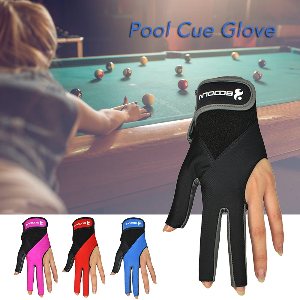 

Three Finger Snooker Billiard Cue Glove Lycra Fabrics Embroidery Left Hand Open Pool Fitness Accessories Hot Sale Dropshipping
