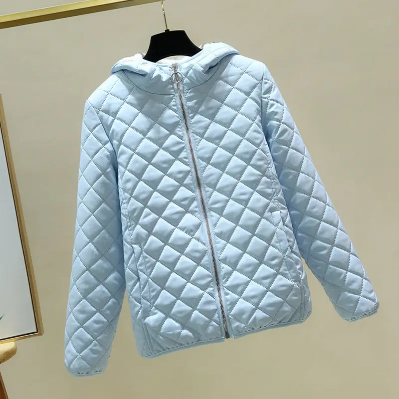 

Cotton Padded Women's 2021 Winter New Cashmere Short Thickened Small Cotton Padded Jacket Solid Color Versatile Hooded Cotton