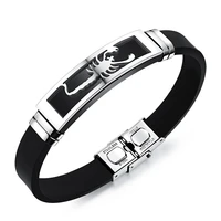 fashion metal scorpion silicone bracelet for man exquisite personality cold and elegant party bangles accessories wholesale