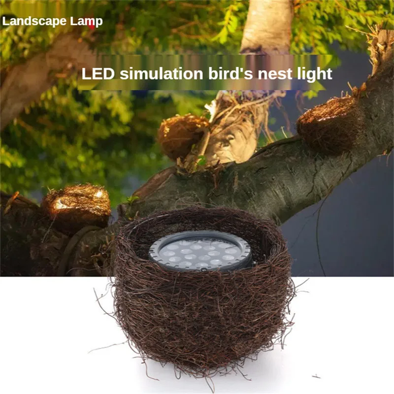 18w Lighting Led Simulation Bird's Nest Light Bird's Nest Tree Light Outdoor Waterproof Garden Lighting Landscape Lighting 220v