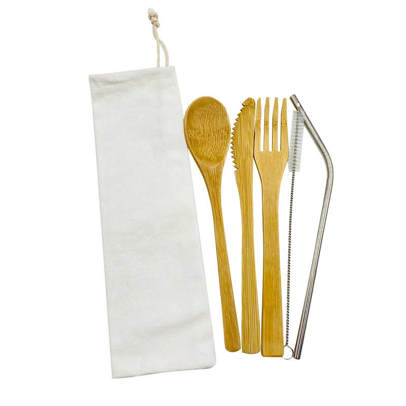 Органическая портативная посуда многоразовая биоразлагаемая набор посуды для