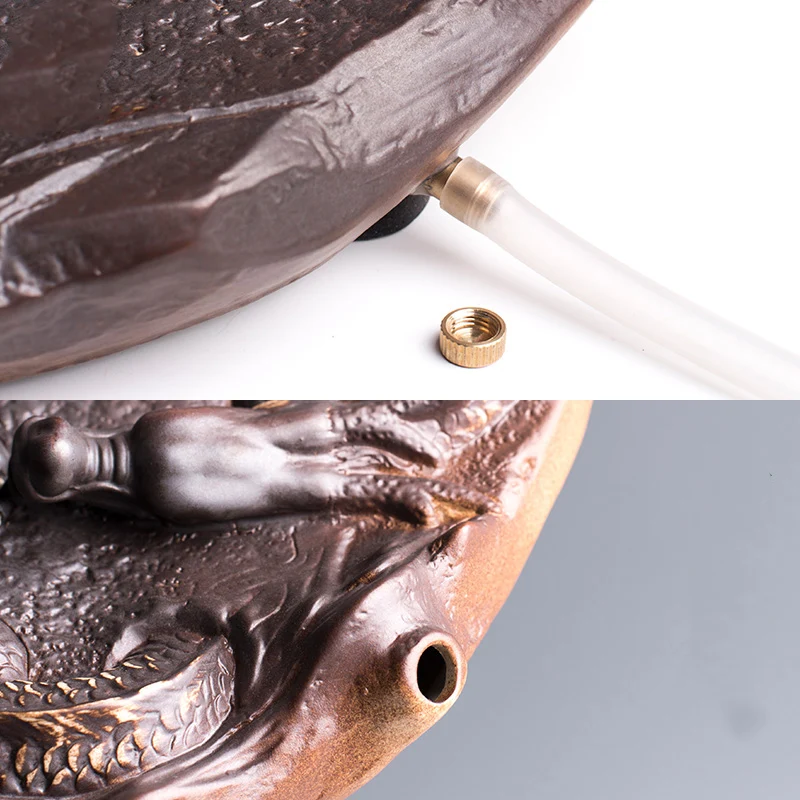 Круглые керамические чайные подносы чайный столик с драконом кунг фу поднос