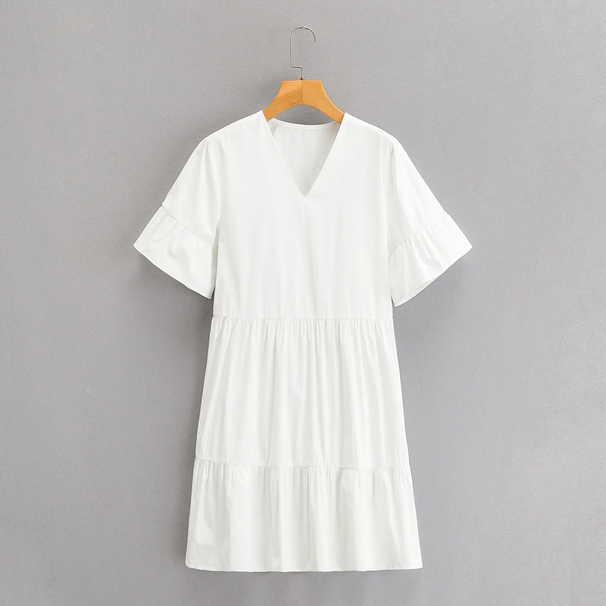 

Женское винтажное платье с V-образным вырезом и коротким рукавом