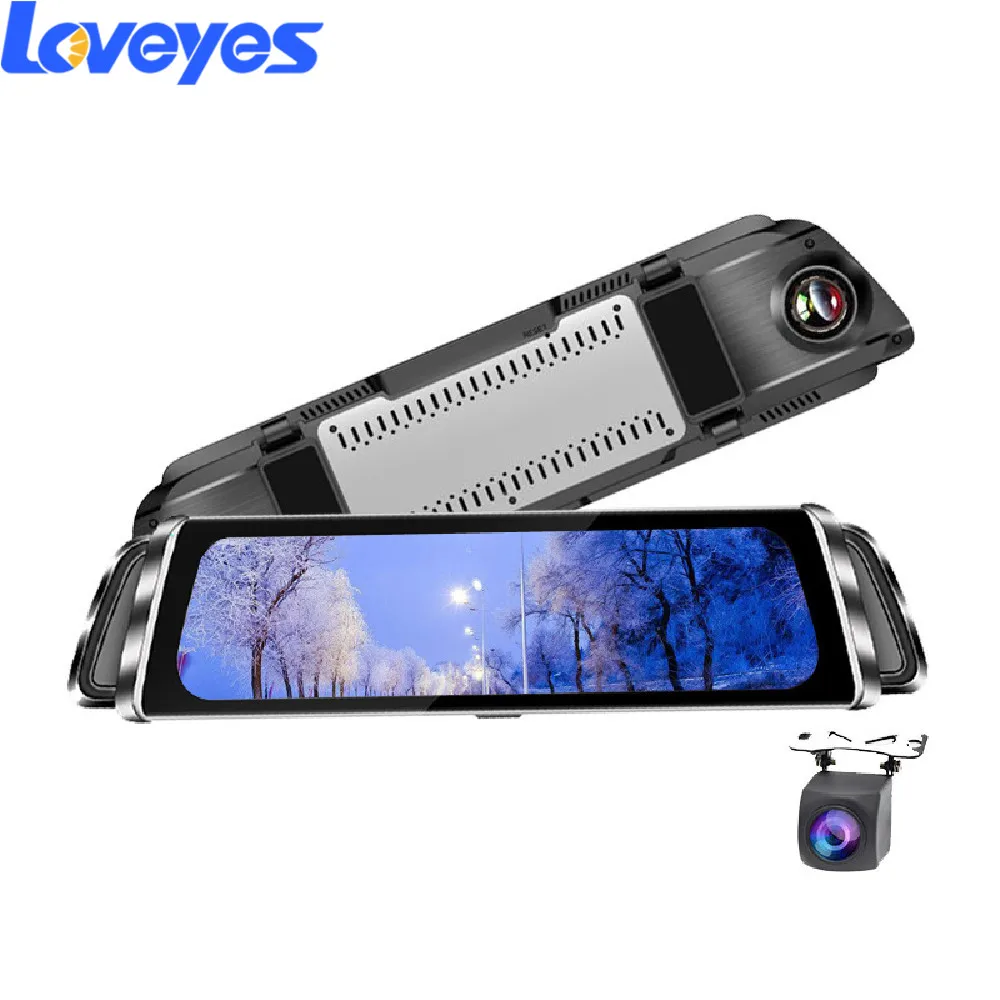 10-inch Full-screen Rearview Camera Streaming Media Rear View Mirror Dashcam Front 1296 After 1080P HD Car Dual X8 | Автомобили и