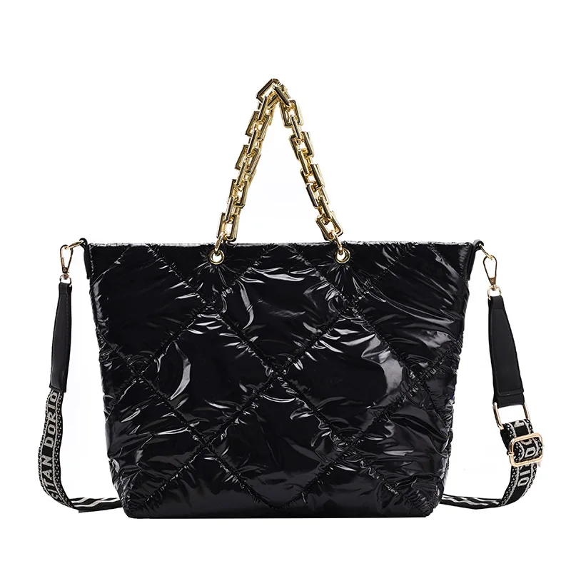 

2021WomenTotes Bag Autumn And Winter Latest style Shoulder Bag High Quality Down fabric Large Capacity All-match Chain Crossbody