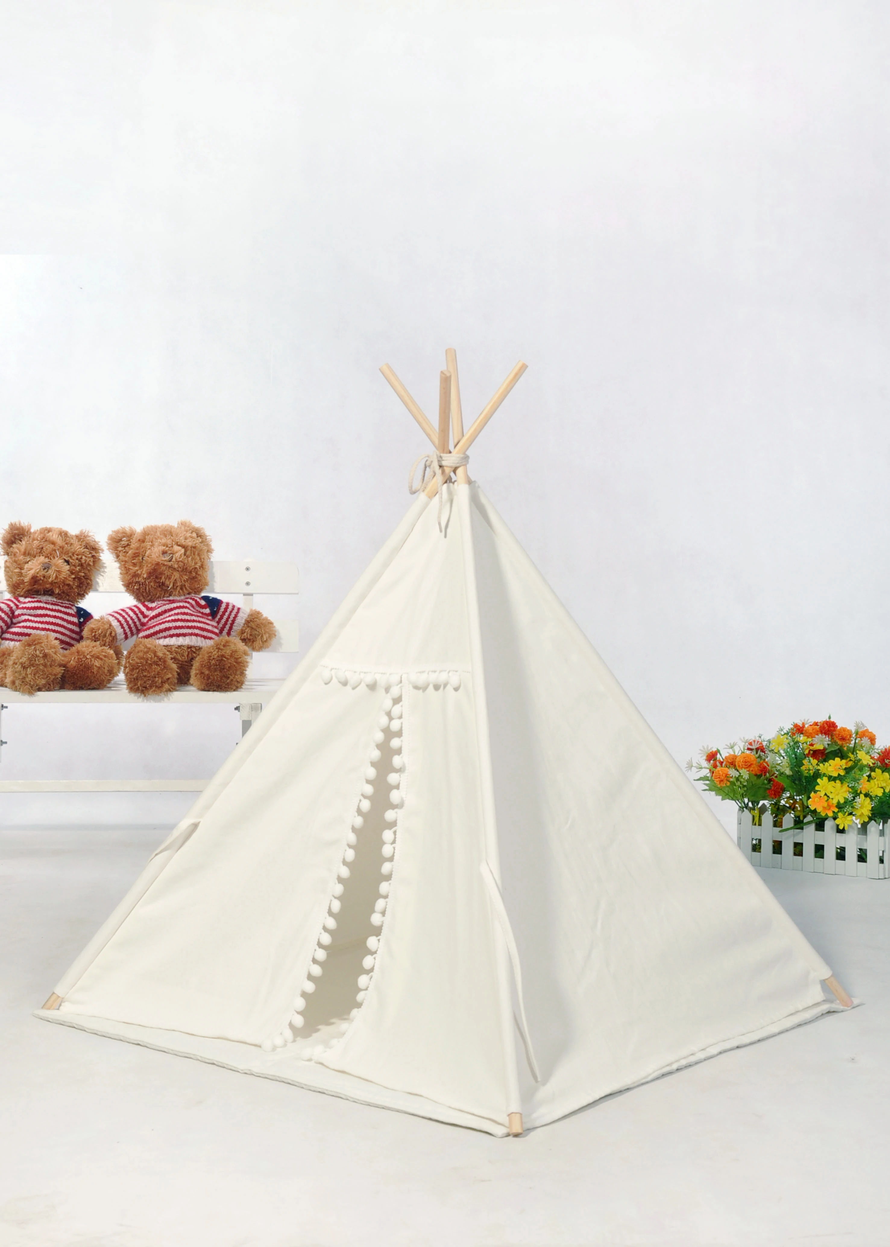 Палатка-вигвам для собак из белого полотна | Игрушки и хобби