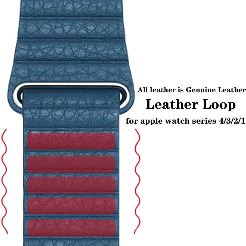 Регулируемый магнитный ремешок из натуральной кожи для apple watch 4, 1, 2, 3, 42 мм, 38 мм, ремешок, застежка на браслет, петля для iwatch 4
