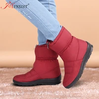 winter shoes solid color snow boots plush inside antiskid bottom keep warm waterproof snow boots mother cotton shoes