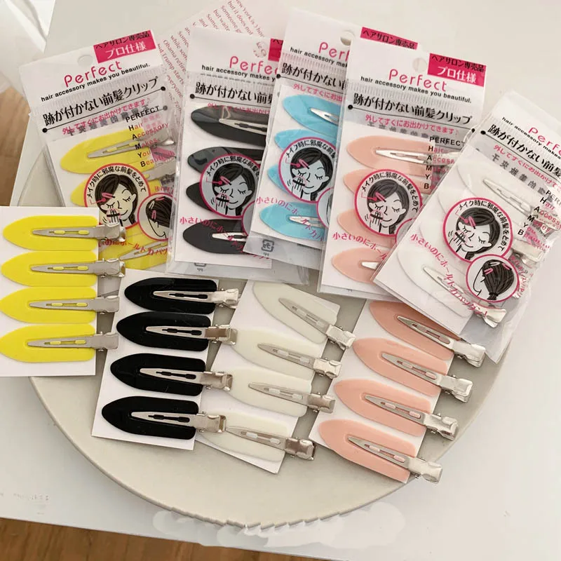 4 шт. бесшовные заколки для волос с челкой |