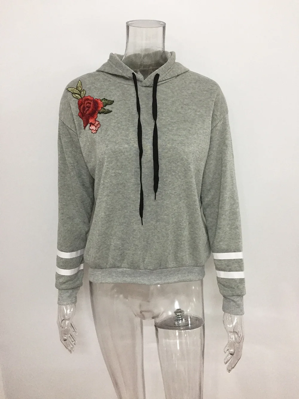 

Flower embroidery 2020 New Design Hot Sale Hoodies Sweatshirts Women Casual Kawaii Harajuku Sweat Girls European Tops Korean