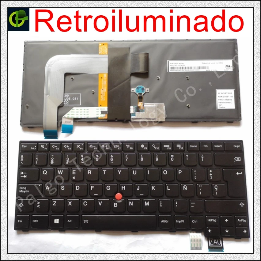 Испанская клавиатура с подсветкой для LENOVO T460S T460P T470S T470P ThinkPad 13 1st 2nd (20J1 20J2) New S2 (2nd Gen