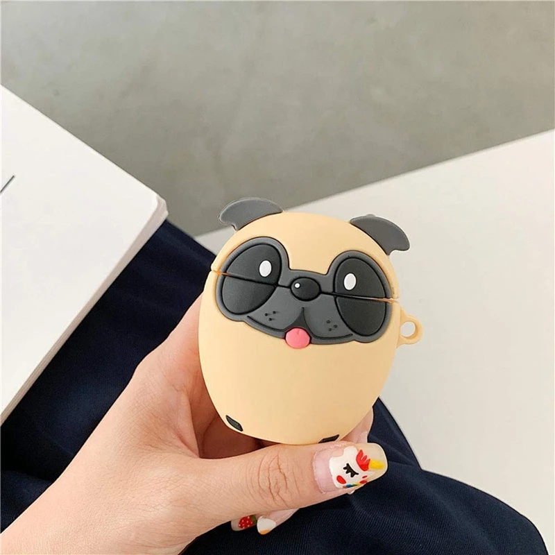3D креативный отличительный яркий язычок мопса дизайн для Airpods чехол мягкий