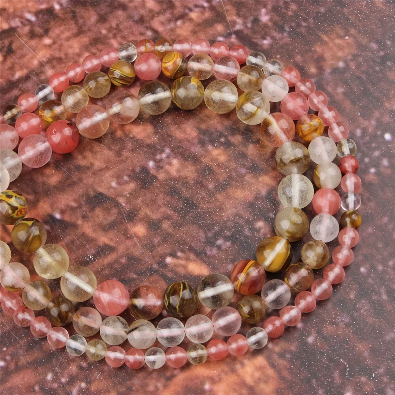 

Fashion Color watermelon Round Beads Loose Jewelry Stone 4/6/8/10 / 12mm Suitable For Making Jewelry DIY Bracelet Necklace