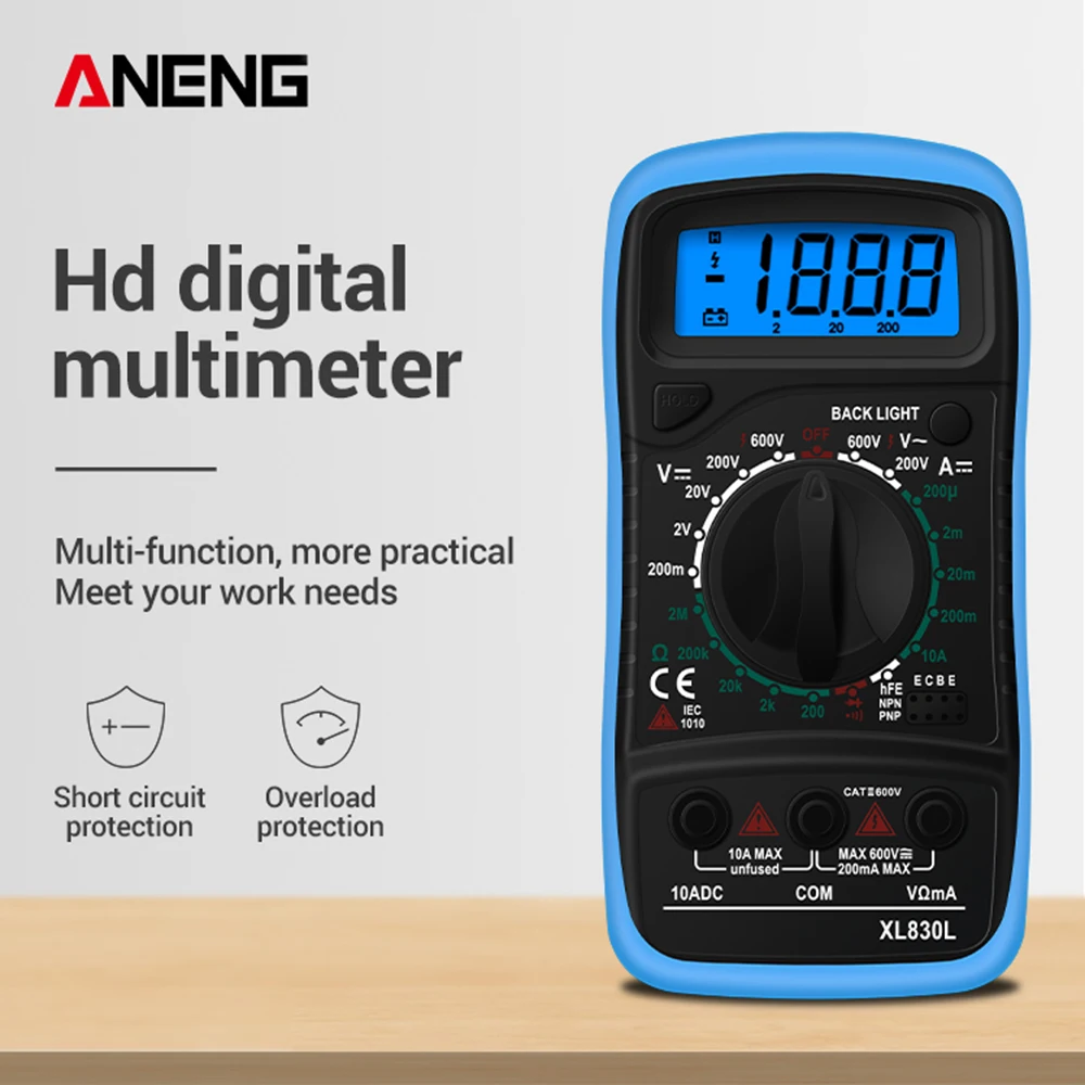 ANENG XL830L цифровой ЖК мультиметр Цифровой профессиональный Электрический