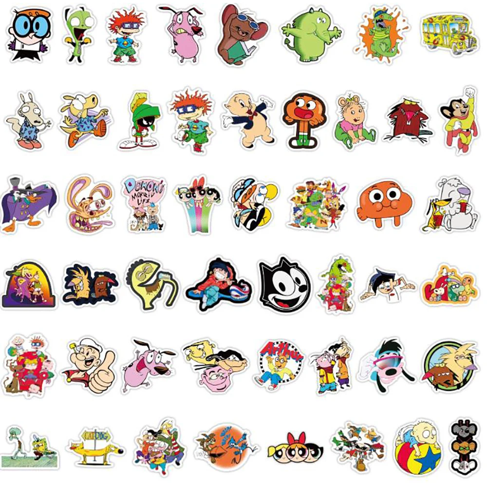 

10/30/50PCS Mixed Classic Cartoon Anime Stickers Skateboard Fridge Laptop Motorcycle Luggage Graffiti Waterproof Kid Sticker Toy