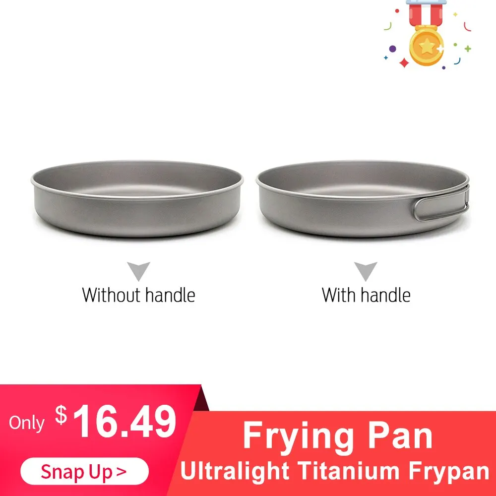 Ультралегкая титановая сковорода для кемпинга походов пикника|Столовые приборы