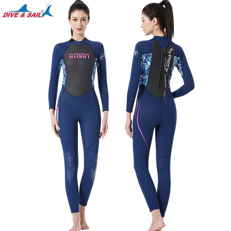 Женский цельный неопреновый гидрокостюм 3 мм с длинным рукавом Полный купальник
